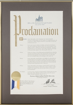 2011 Manhattan Borough President Proclamation of Kareem Abdul-Jabbar/Harlem Rens Day (Abdul-Jabbar LOA)
